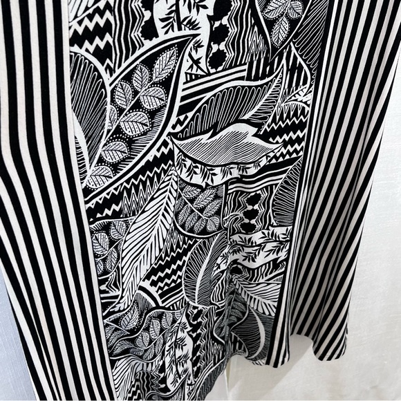 Chicos Tropical Print Flattering Stripes Halter Keyhole Tie Neck Maxi Dress 0P - Picture 14 of 15